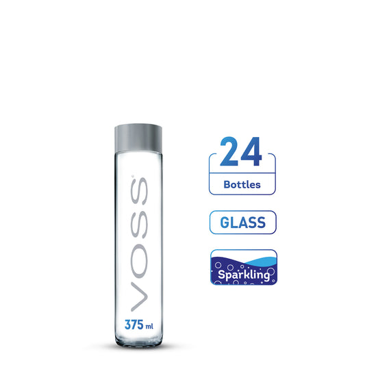 VOSS Sparkling  Water Glass 375 ml (24 bottles per pack)
