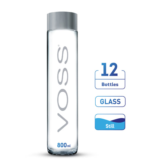 Custom VOSS 800 ml Still Glass (12 bottles per pack)