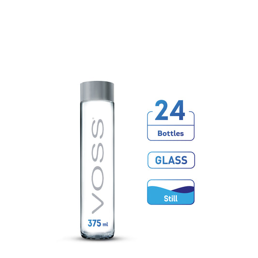 Custom VOSS 375 ml Still Glass (24 bottles per pack)